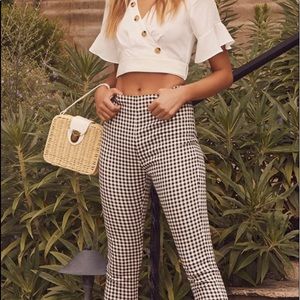 checkered b and w pants